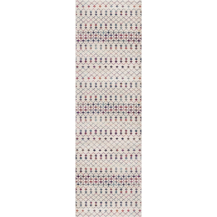 2 X 4 Blue and Ivory Ikat Area Rug Image 1