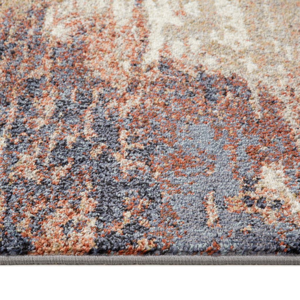 5 x 7 Rust Abstract Power Loom Area Rug Image 5