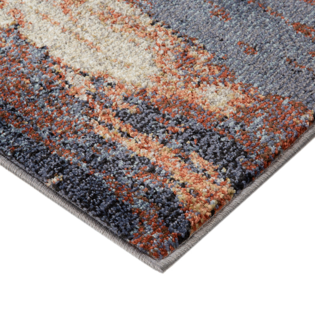 5 x 7 Rust Abstract Power Loom Area Rug Image 7