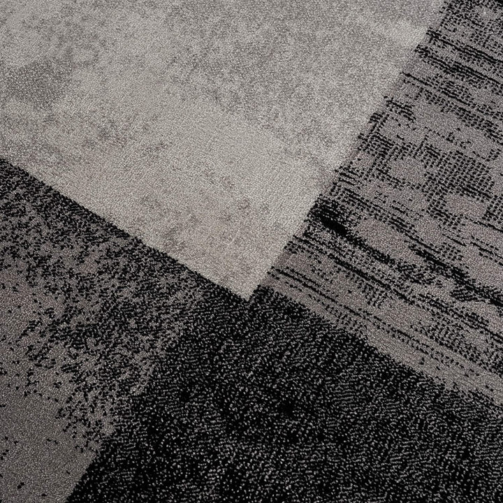 4 X 6 Gray Checkered Power Loom Area Rug Image 3