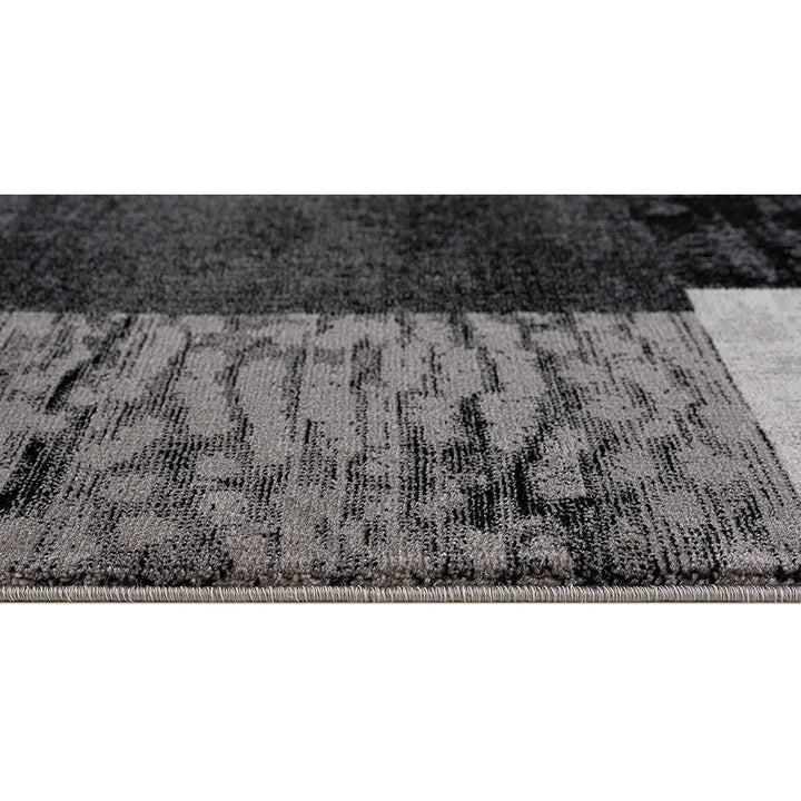 4 X 6 Gray Checkered Power Loom Area Rug Image 12