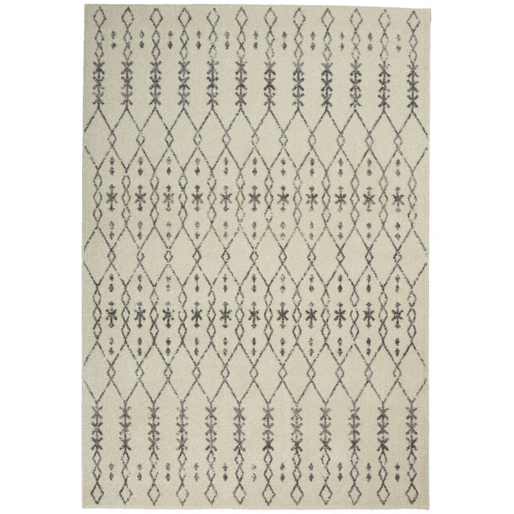 10 Gray Geometric Power Loom Runner Rug Image 10