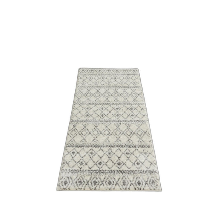 10 Gray Geometric Berber Power Loom Runner Rug Image 10