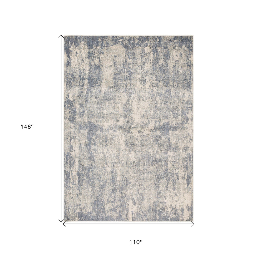 10 Light Gray Abstract Power Loom Runner Rug Image 6