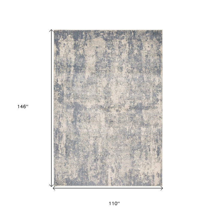 10 Light Gray Abstract Power Loom Runner Rug Image 6