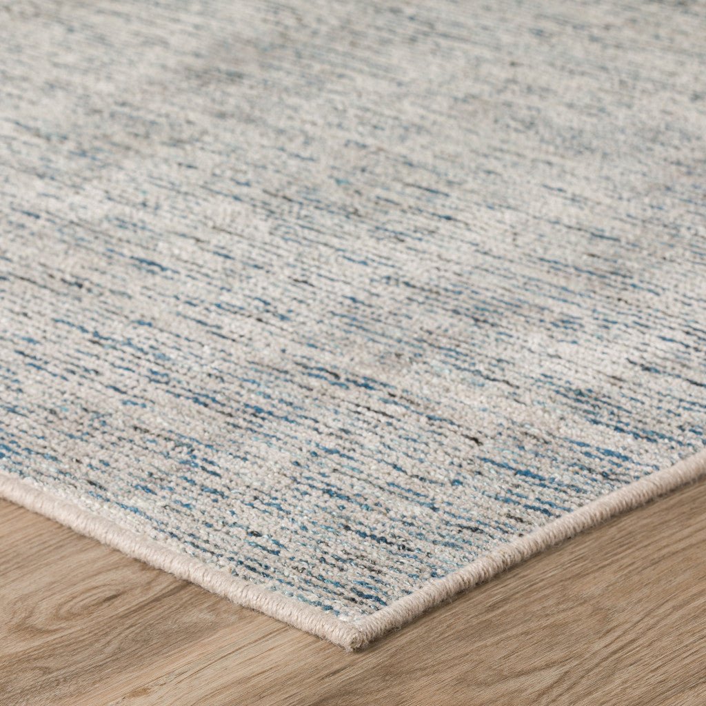 16 Blue and Ivory Wool Hand Loomed Runner Rug Image 10