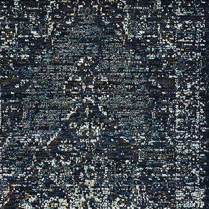 12 Runner Blue and Brown Oriental Power Loom Runner Rug Image 3