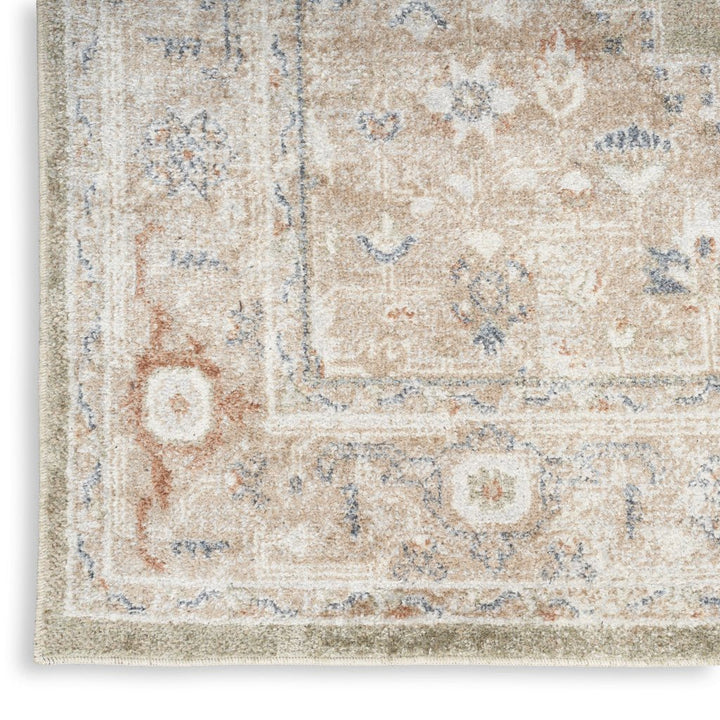 12 Sage Oriental Power Loom Distressed Washable Runner Rug Image 1