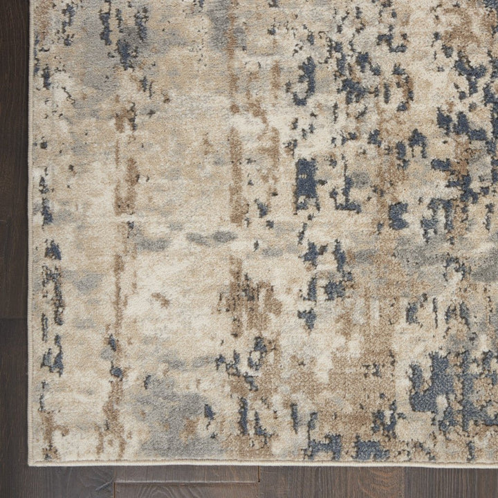 10 x 14 Beige Abstract Power Loom Area Rug Image 3