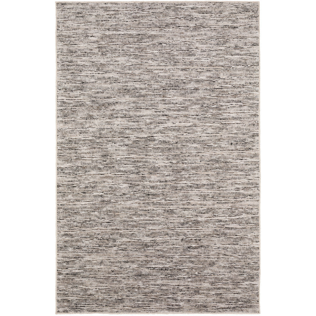 10 Beige and Black Octagon Wool Hand Loomed Area Rug Image 3