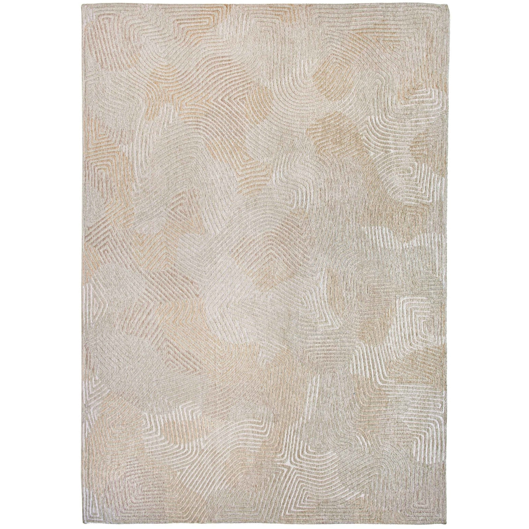 10 Beige and White Abstract Non Skid Area Rug Image 2