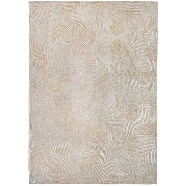 10 Beige and White Abstract Non Skid Area Rug Image 2