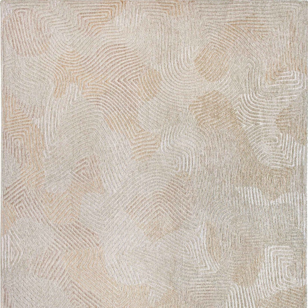 10 Beige and White Abstract Non Skid Area Rug Image 6