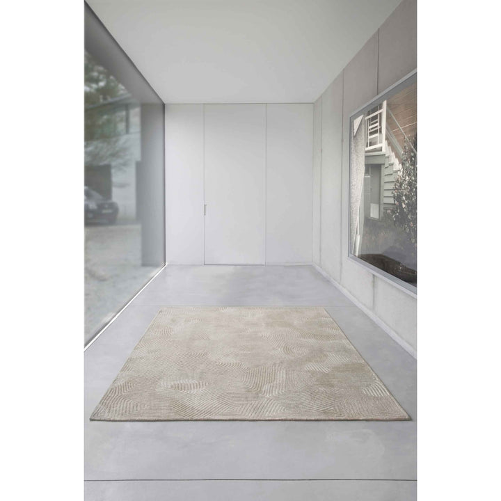 10 Beige and White Abstract Non Skid Area Rug Image 7