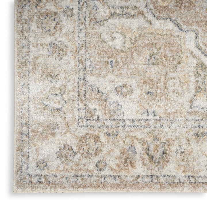 10 Beige Oriental Power Loom Washable Runner Rug Image 2