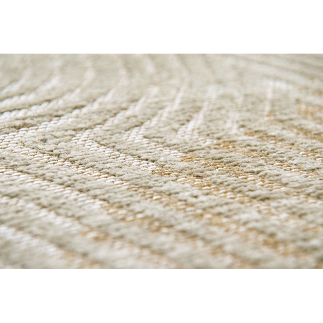 10 Beige and White Abstract Non Skid Area Rug Image 10