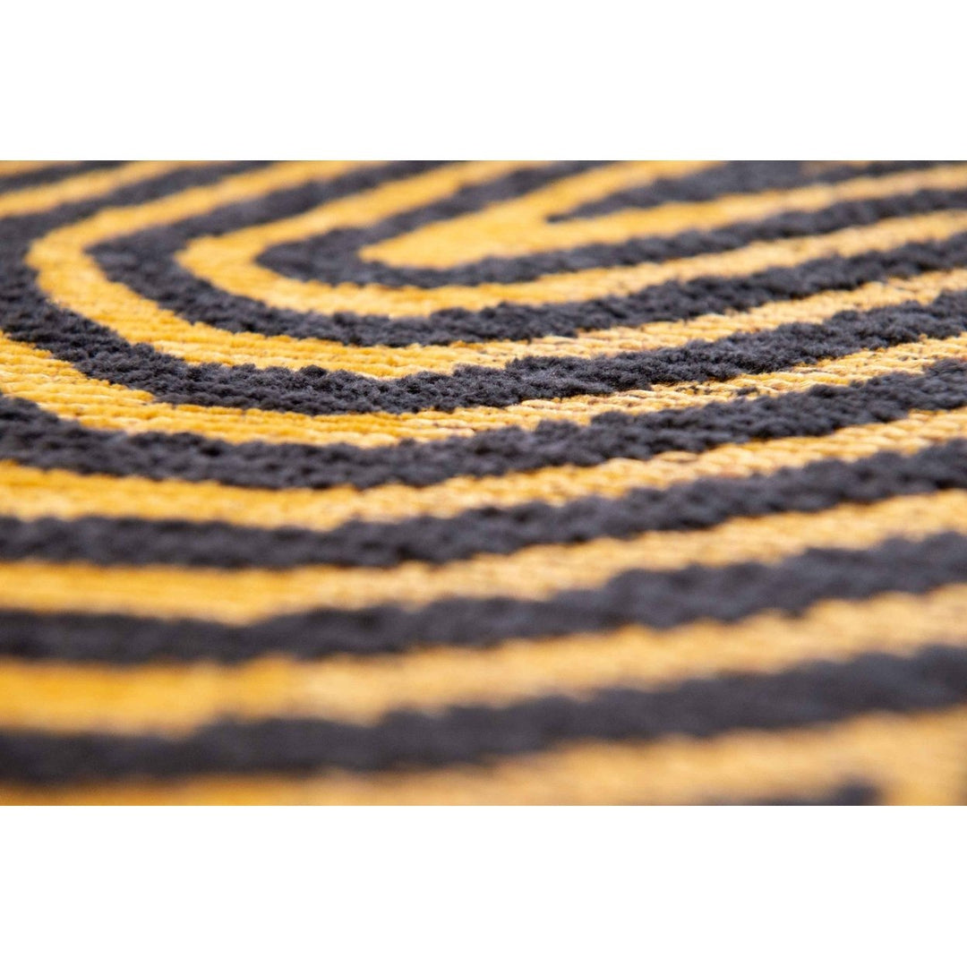 10 Black and Gold Abstract Non Skid Area Rug Image 8