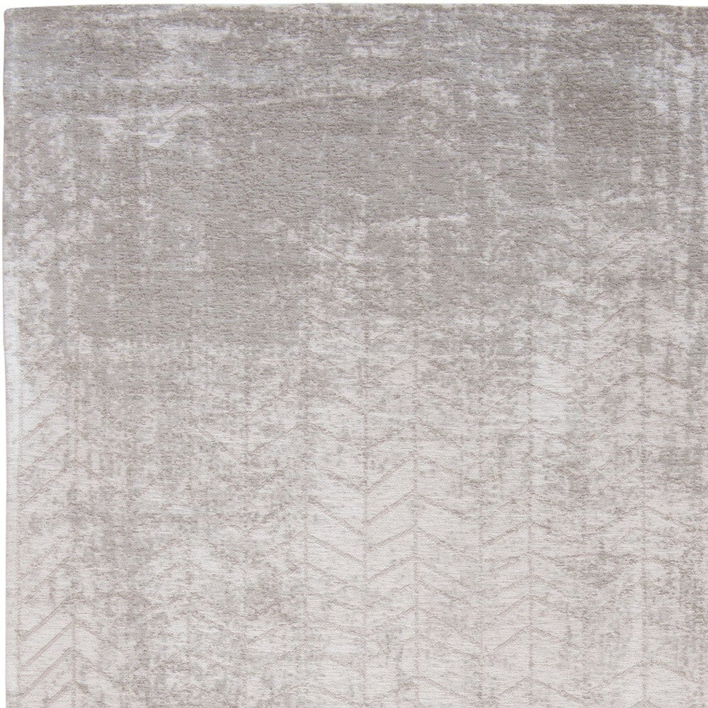 10 Gray and White Chevron Non Skid Area Rug Image 4