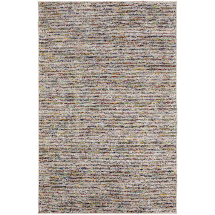 10 Gray and Yellow Octagon Wool Hand Loomed Area Rug Image 3