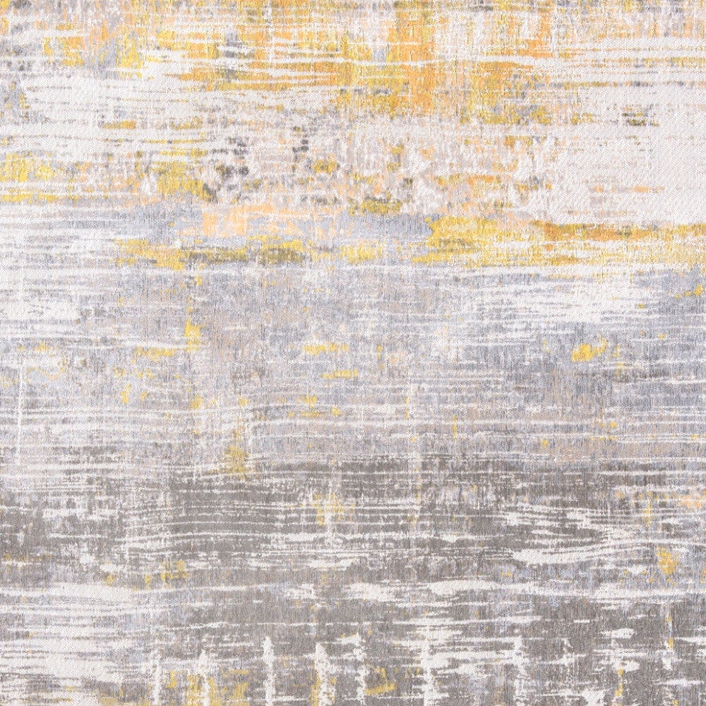 10 Gray and Yellow Abstract Non Skid Area Rug Image 5