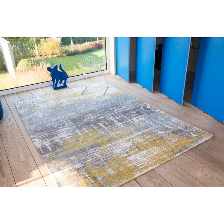 10 Gray and Yellow Abstract Non Skid Area Rug Image 7