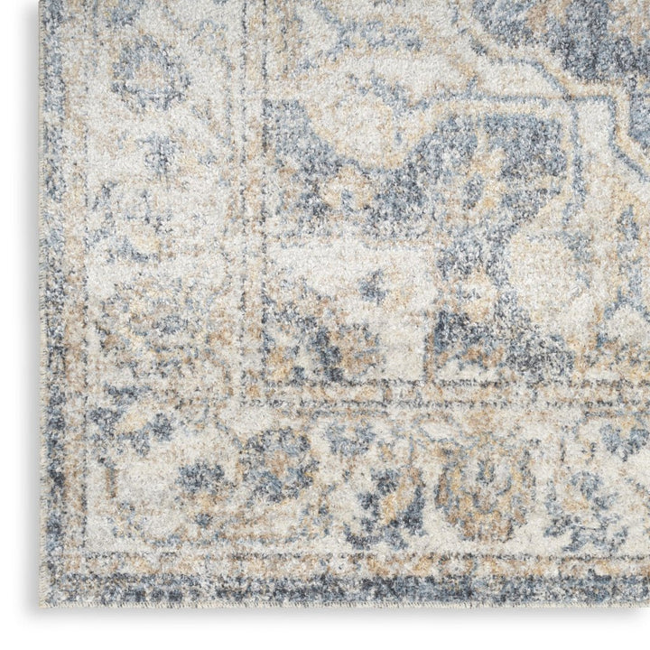 10 Gray Oriental Power Loom Washable Runner Rug Image 4