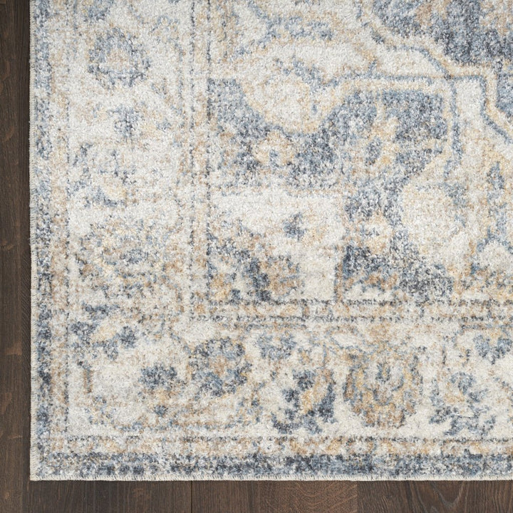 10 Gray Oriental Power Loom Washable Runner Rug Image 5