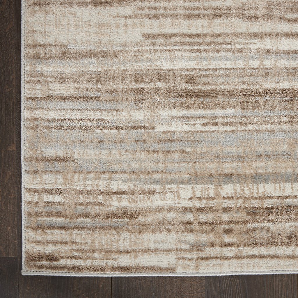 18 Brown Abstract Power Loom Runner Rug Image 3