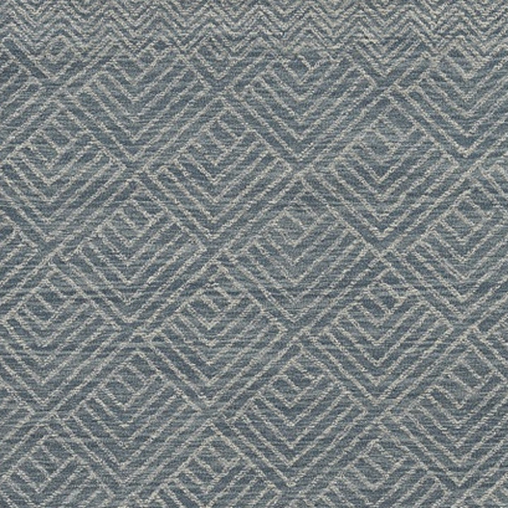 5X7 Denim Blue Hand Tufted Space Dyed Geometric Indoor Area Rug Image 4