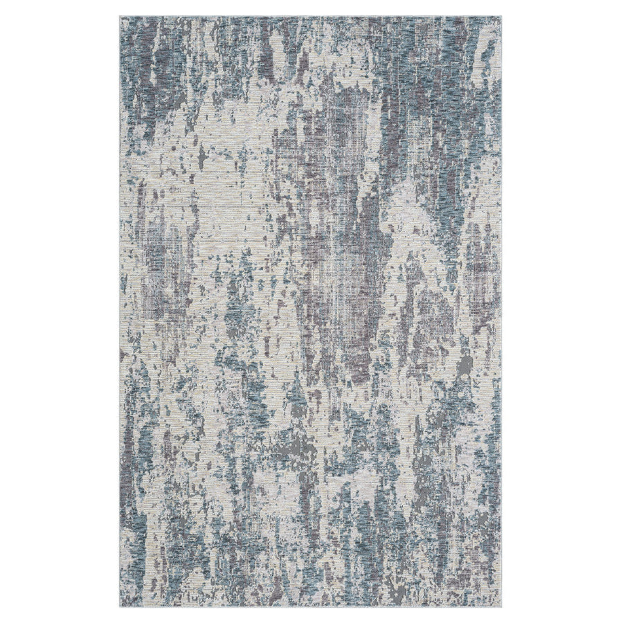 8 Runner Gray and Ivory Abstract Runner Rug Image 1