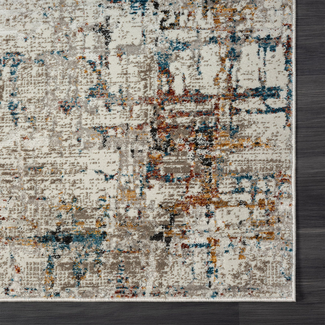 5 X 8 Gray Abstract Distressed Area Rug Image 9