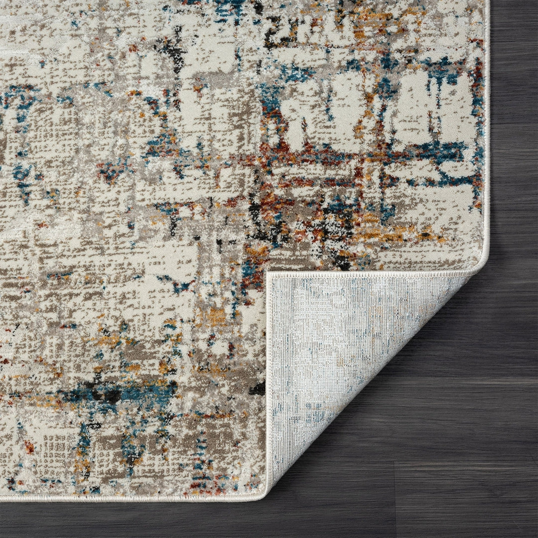 5 X 8 Gray Abstract Distressed Area Rug Image 11