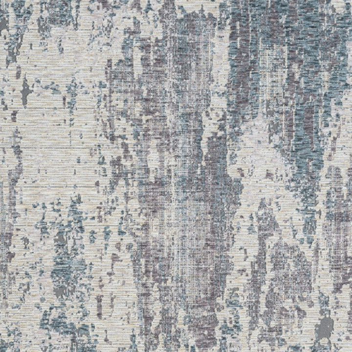 8 Runner Gray and Ivory Abstract Runner Rug Image 8