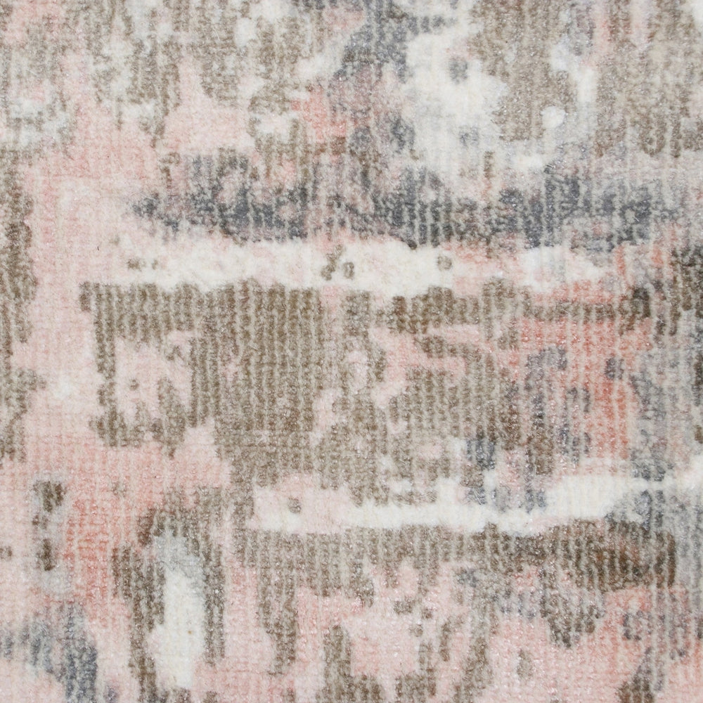 6 x 9 Gray and Pink Abstract Hand Loomed Area Rug Image 2