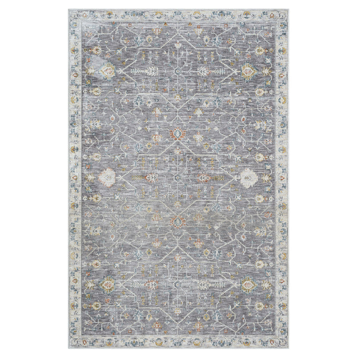 2 x 3 Gray and Ivory Floral Area Rug Image 10