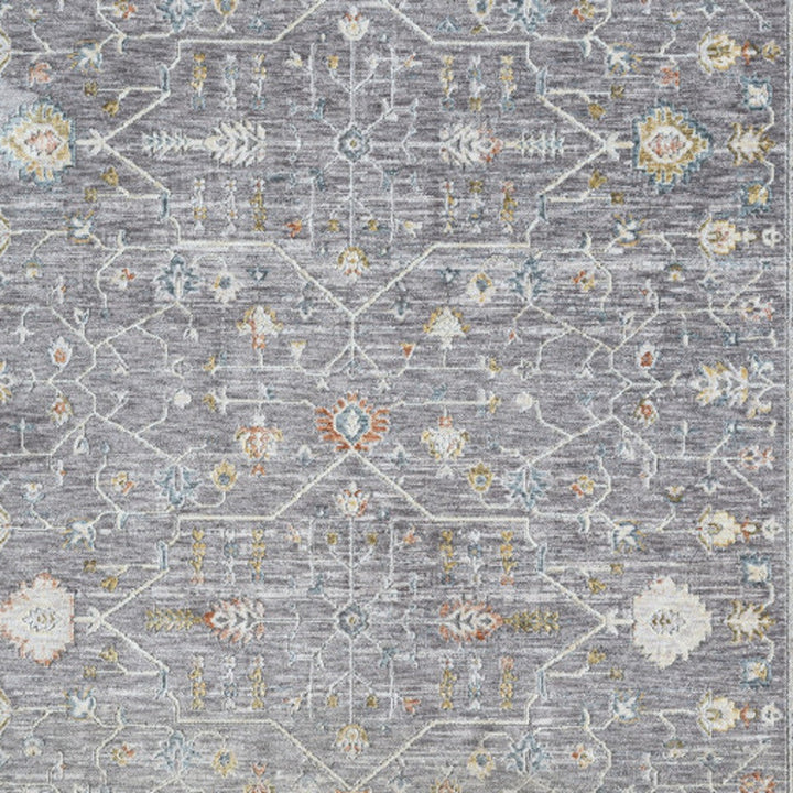 2 x 3 Gray and Ivory Floral Area Rug Image 11