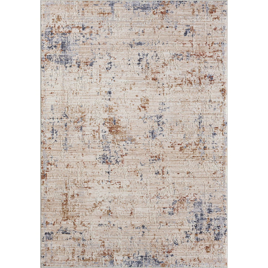 8 X 10 Ivory And Blue Abstract Area Rug Image 4