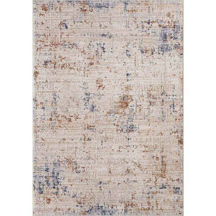 8 X 10 Ivory And Blue Abstract Area Rug Image 11