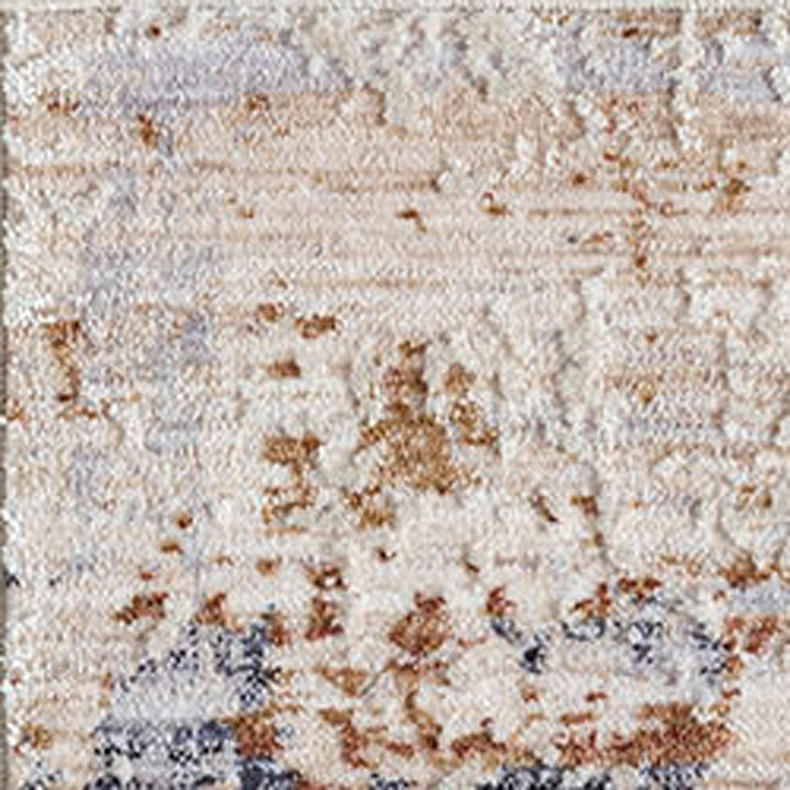 8 X 10 Ivory And Blue Abstract Area Rug Image 6