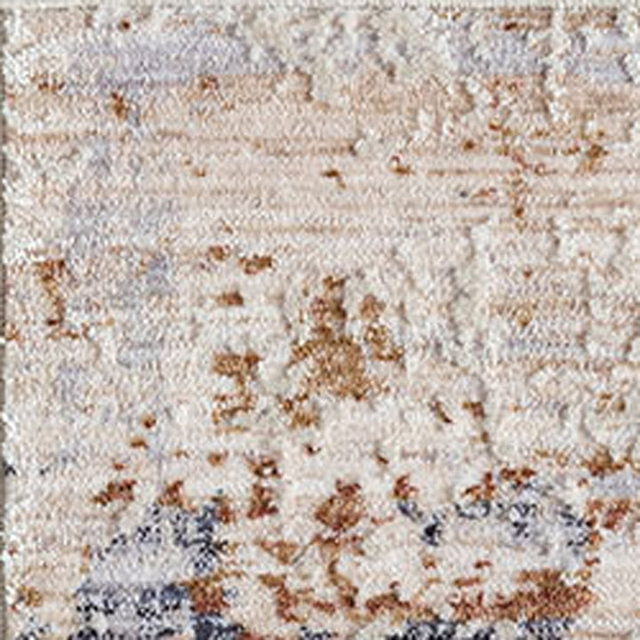 8 X 10 Ivory And Blue Abstract Area Rug Image 1