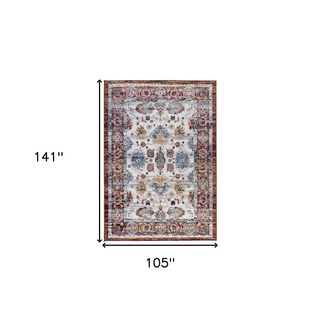 2 X 6 Brown Floral Power Loom Runner Rug Image 6