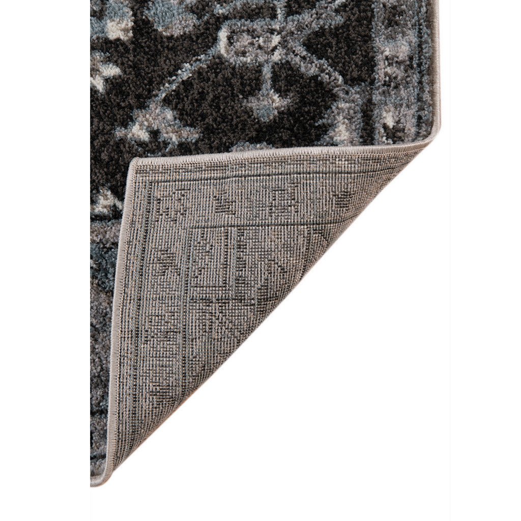 2 X 6 Gray Medallion Power Loom Runner Rug Image 7