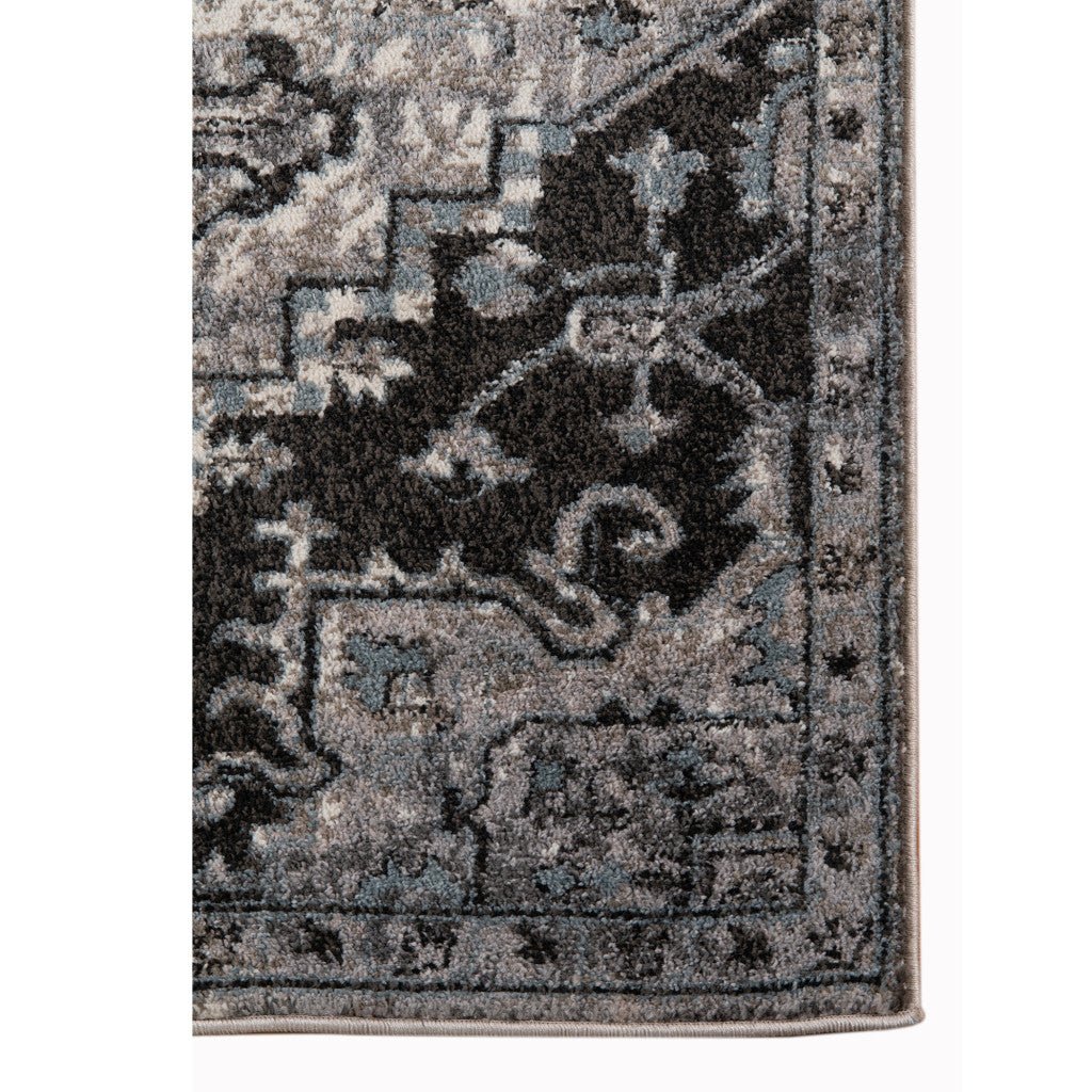 2 X 6 Gray Medallion Power Loom Runner Rug Image 9