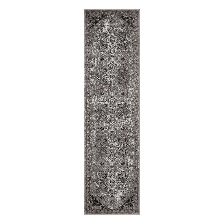 2 X 6 Gray Medallion Power Loom Runner Rug Image 12