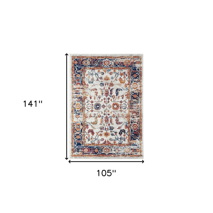 4 x 6 Orange Floral Power Loom Area Rug Image 8