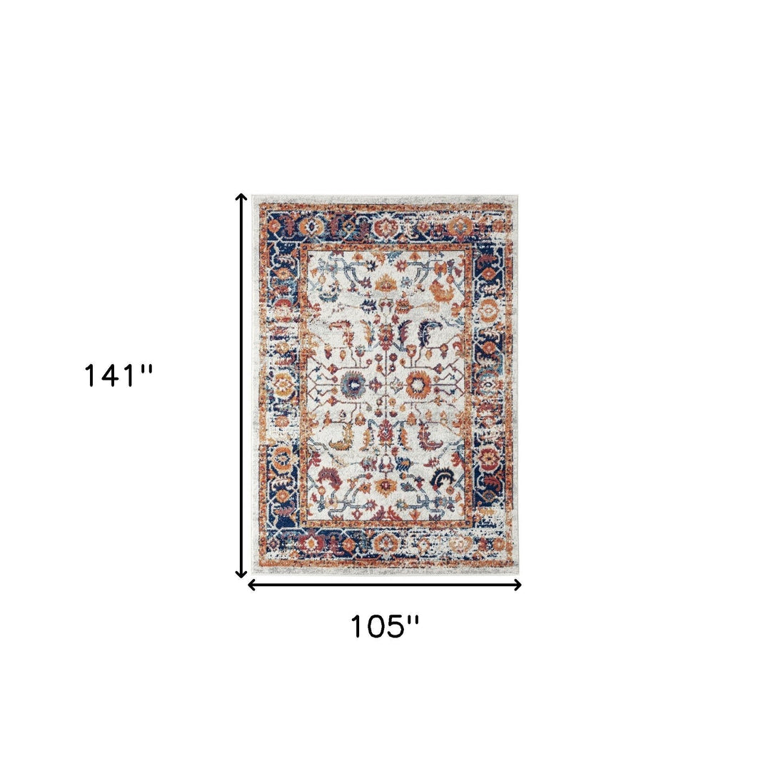 4 x 6 Orange Floral Power Loom Area Rug Image 1