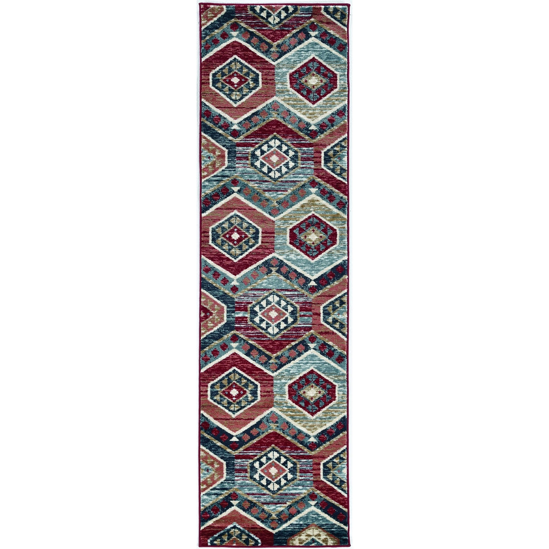 5 X 8 Red Aztec Diamond Area Rug Image 8