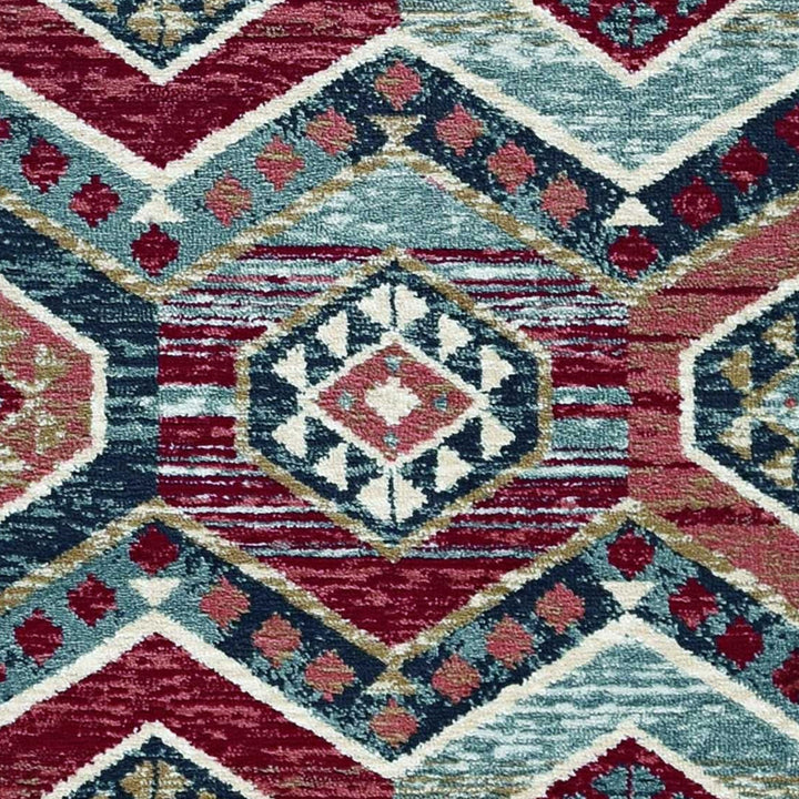 5 X 8 Red Aztec Diamond Area Rug Image 2