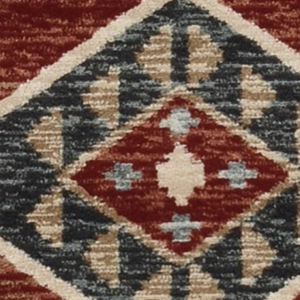 5 X 8 Red Aztec Diamond Area Rug Image 5