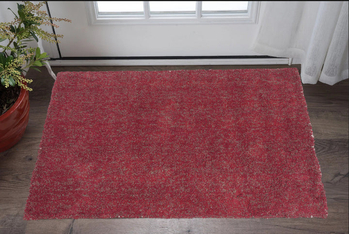 2 X 4 Polyester Red Heather Area Rug Image 1